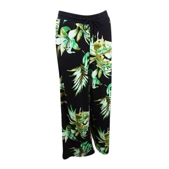 ✨ HP✨Lauren by Ralph Lauren Women's Wide-Leg Tropical-Print Jersey Pants✨ - Picture 2 of 5